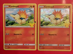 McDonald's 25th Anniversary Pokemon x2 cards # 10/25 HOLO & NON HOLO Cyndaquil - Image 1