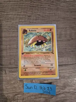 Fossil Kabuto 1st Edition #50/62 NM Pokemon Tcg - Image 1