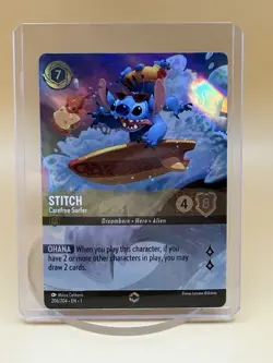 Disney Lorcana TCG The First Chapter Enchanted - 206/204 Stitch Carefree Surfer - Image 1