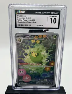Swadloon 088/086 White Flare Illustration Rare Holo CGC 10 Pokemon Card 2025 - Image 1