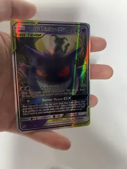 Pokemon Gengar & Mimikyu GX TAG TEAM Ultra Rare Holo 53/181 SM-Team Up Card - Image 1