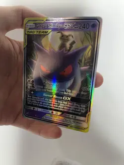 Pokemon Gengar & Mimikyu GX TAG TEAM Ultra Rare Holo 53/181 SM-Team Up Card - Image 2