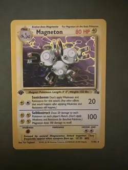 Pokemon TCG Magneton Fossil Holo Rare Card 11/62 1st Edition - Image 1