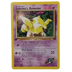 Sabrina’s Drowzee 95/132 1st Edition Gym Challenge Vintage WOTC Pokemon Card - Image 1