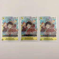 One Piece Card Game Monkey D. Luffy OP07-109 x3 Playset 6000 Power Rare Cards - Image 1