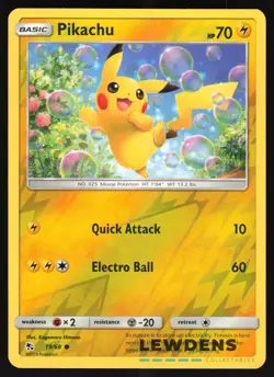 Pikachu - 19/68 - Reverse Holo Common - Hidden Fates - Pokemon Card - Image 1