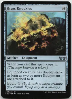 Brass Knuckles FOIL 234 Uncommon Streets of New Capenna NM MTG - Image 1