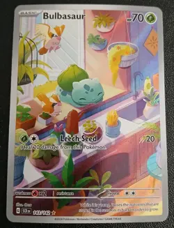 Pokemon TCG Bulbasaur Stellar Crown Illustration Rare 143/142 - Image 1