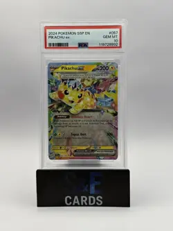 2024 POKEMON EN-SURGING SPARKS #057 PIKACHU EX PSA 10 - Image 1