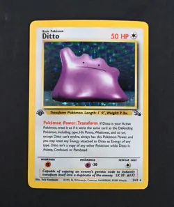 NM- Ditto 1st Edition Holo/Foil Fossil Set Pokemon Card - Image 1