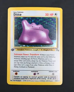 NM- Ditto 1st Edition Holo/Foil Fossil Set Pokemon Card - Image 3