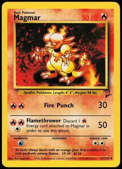 Magmar 51/130 Uncommon Base Set 2 Pokemon Card - Image 1