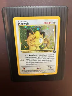 Pokemon TCG Meowth Black Star Gameboy Promo Holo 10/53 WOTC - DMG - Image 1