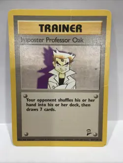 Pokemon TCG Trainer Imposter Professor Oak Base Set 2 102/130 - Image 1