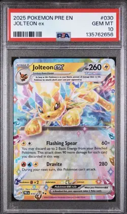 Pokemon Jolteon ex 030/131 Sv: Prismatic Evolutions PSA 10 Holo Double Rare 2025 - Image 1