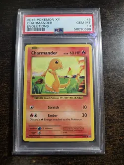2016 POKEMON XY EVOLUTIONS #9 CHARMANDER PSA 10 - Image 1