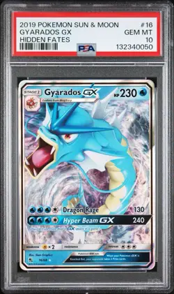 2019 Pokemon Hidden Fates Gyarados GX #16/68 Holo PSA 10 Gem 💎 Ultra Rare SM - Image 1