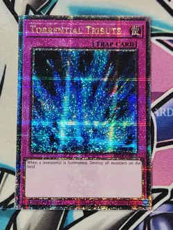 YUGIOH MP24-EN010 Torrential Tribute Quarter Century Secret Rare 1st Ed - Image 1
