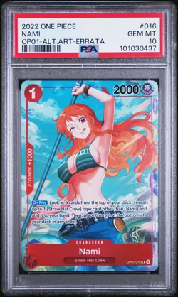 2022 ONE PIECE OP01-ROMANCE DAWN #016 NAMI PSA 10 - Image 1