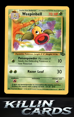 Weepinbell 48/64 Uncommon Jungle Pokemon Card NM - Image 1
