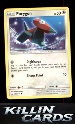 Porygon (154) 154/214 Pokemon Common SM - Unbroken Bonds Card NM - Image 1