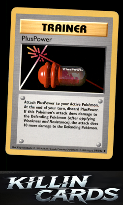 PlusPower 084/102 Pokemon Uncommon Base Set (Shadowless) Card DM - Image 1