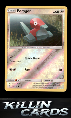 Reverse Holofoil Porygon (155) 155/214 Pokemon Common SM - Unbroken Bonds Card N - Image 1