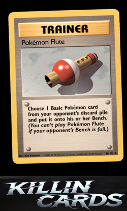 Pokemon Flute 086/102 Pokemon Uncommon Base Set Card LP - Image 1