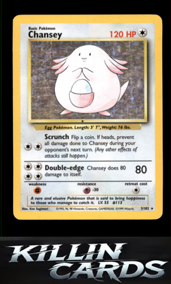 Chansey 003/102 Pokemon Holo Rare Base Set Card LP - Image 1