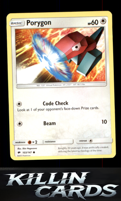 Porygon 103/147 Pokemon Common SM - Burning Shadows Card NM - Image 1