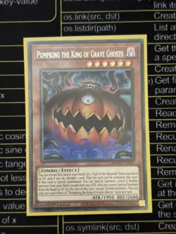 MZMU-EN001 Pumpking the King of Ghosts Secret Rare 1st Edition YuGiOh - Image 1