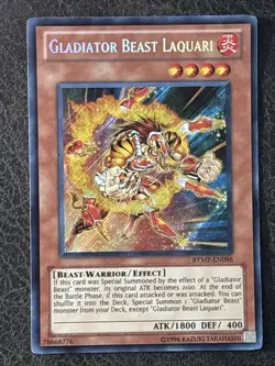 Gladiator Beast Laquari RYMP-EN096 Ra Yellow Mega Pack Unlimited Secret Rare LP - Image 1