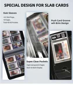 Graded Card Binder,CSG Slab Binders for Graded Cards Sports Cards, Baseball T... - Image 5