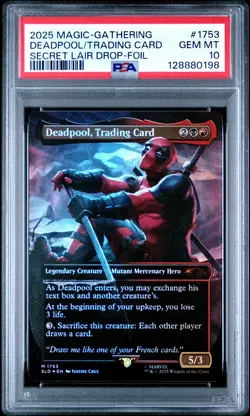 2025 MTG SECRET LAIR DROP MARVEL'S DEADPOOL-FOIL DEADPOOL, TRADING CARD PSA 10 - Image 1