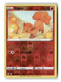 Vulpix 028/264 Common Fusion Strike Pokemon Reverse Holo Near Mint - Image 1