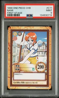 1999 One Piece Nami First Stage Hyper Battle C11 PSA 9 GEM MINT POP 3 Carddass - Image 1