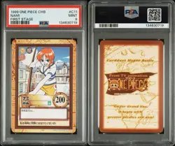 1999 One Piece Nami First Stage Hyper Battle C11 PSA 9 GEM MINT POP 3 Carddass - Image 2