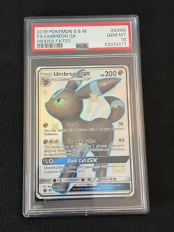 PSA 10 UMBREON GX SV69/SV94 | Hidden Fates Full Art Graded Pokemon Card - Image 1