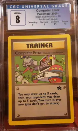 Pokemon Computer Error #16 Black Star Promo Vintage 2000 WOTC CGC 8 NM/MT Subs - Image 1