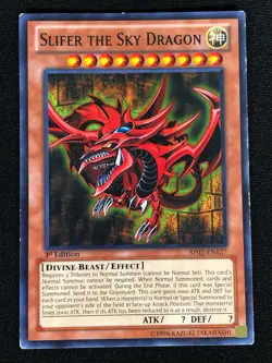 Yugioh Slifer The Sky Dragon BP02-EN127 1st Mosaic Rare (MP) - Image 1