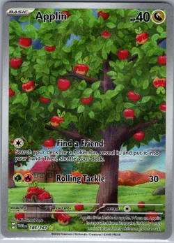Applin 185/167 SV06: Twilight Masquerade - Pokemon Card - NM - Image 1