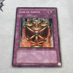 Yu-Gi-Oh! TCG Jar of Greed LON-047 Super Rare Unlimited Trap Card - Image 1