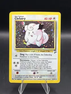 Pokemon TCG Clefairy Base Set 2 Holo Unlimited Rare Card 6/130 - Image 1