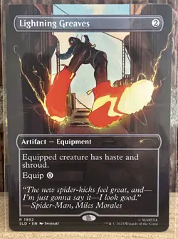 Lightning Greaves 1992 MTG Secret Lair Spider-Man Heroic Deeds - Image 1