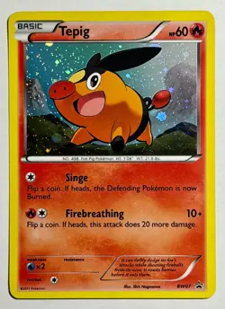 Tepig - BW07 Black and White Promos #BW7 (2011) Promo Holo NM Pokemon - Image 1