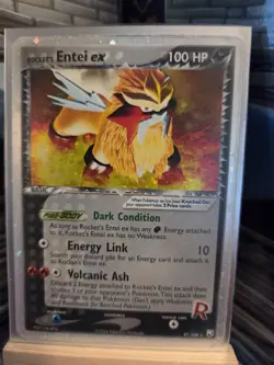 Pokemon Rocket's Entei ex 97/109 EX Team Rocket Returns Holo Rare EX 100 HP Fire - Image 1