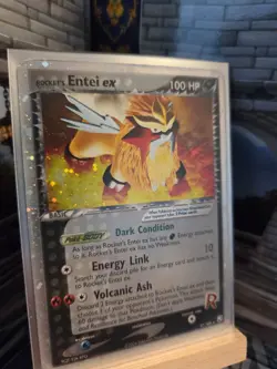 Pokemon Rocket's Entei ex 97/109 EX Team Rocket Returns Holo Rare EX 100 HP Fire - Image 3