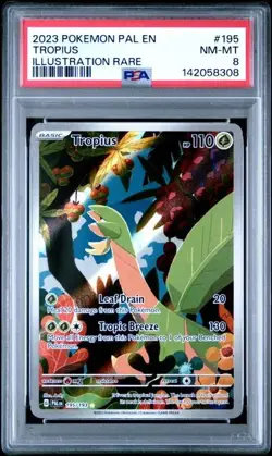 2023 POKEMON PAL EN-PALDEA EVOLVED #195 TROPIUS ILLUSTRATION RARE PSA 8 - Image 1