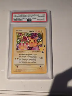 2021 POKEMON CELEBRATIONS CLASSIC COLLECTION BIRTHDAY PIKACHU-HOLO PSA 10 - Image 1