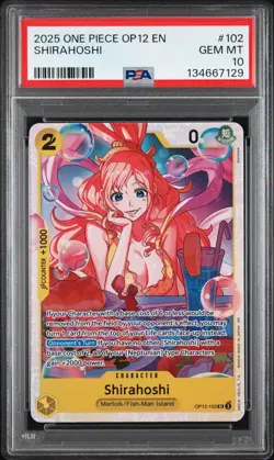 2025 ONE PIECE OP12-LEGACY OF THE MASTER #102 SHIRAHOSHI PSA 10 - Image 1